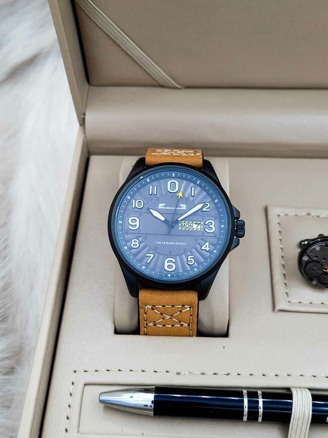 Set bărbătesc Cadou Matteo Ferari, Ceas, Butoni si pix metalic MF024B110G