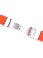 Curea de ceas din silicon cu deployant, Portocaliu, 22mm CC10SIL