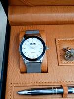 Set bărbătesc Cadou Matteo Ferari, Ceas, Butoni si pix metalic MF011B110G