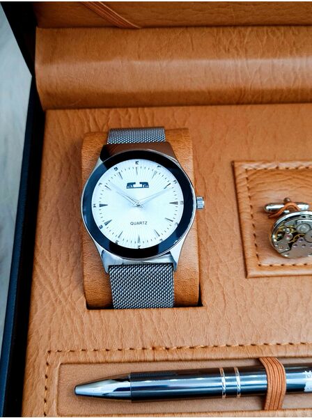 Set bărbătesc Cadou Matteo Ferari, Ceas, Butoni si pix metalic MF011B110G
