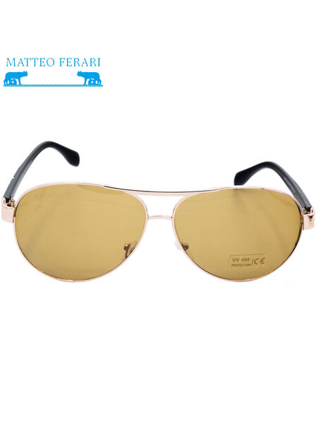 Ochelari de soare Matteo Ferari, Stil Aviator, Bărbătești, UV400, MFJH-054BR