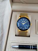 Set bărbătesc Cadou Matteo Ferari, Ceas, Butoni si pix metalic MF016B110G