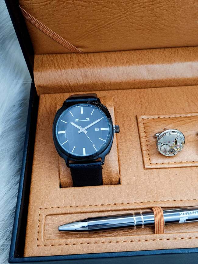 Set bărbătesc Cadou Matteo Ferari, Ceas, Butoni si pix metalic MF020B110G
