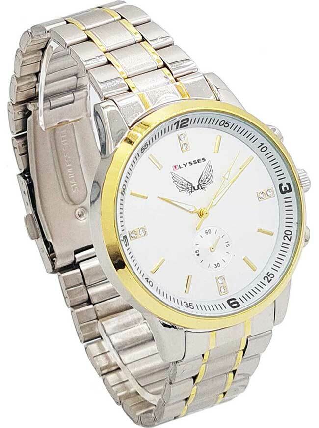 Ceas bărbătesc casual cu ecran alb Ulysses WM005BKSG