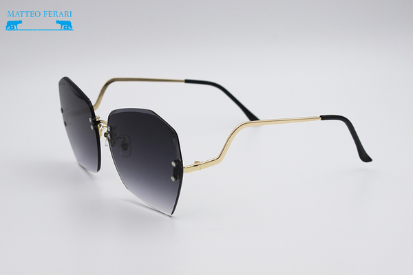 Ochelari de Soare pentru Femei Matteo Ferari cu Rame Aurii și Lentile, MFJH-092BK