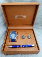 Set bărbătesc Cadou Matteo Ferari, Ceas, Butoni si pix metalic MF019B110G