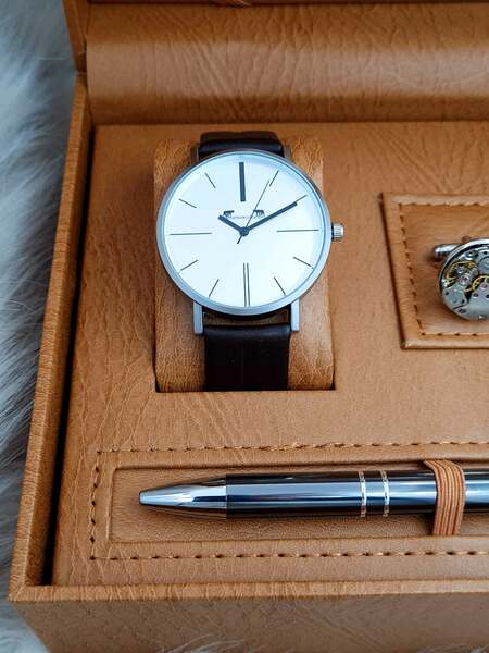 Set bărbătesc Cadou Matteo Ferari, Ceas, Butoni si pix metalic MF025B110G