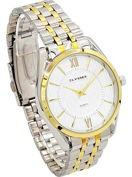 Ceas bărbătesc bicolor cu ecran alb Ulysses WM009WTSG