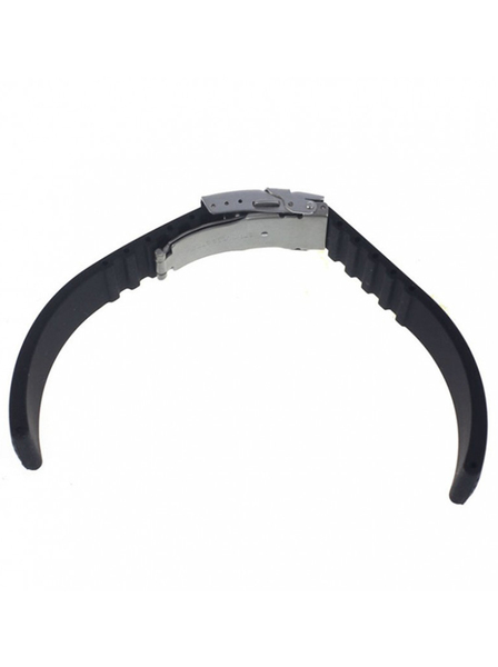 Curea de ceas din silicon cu deployant, Negru, 18mm CC10SIL