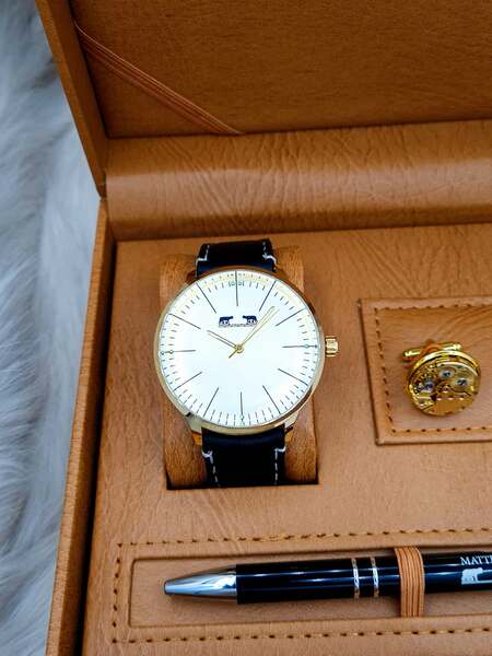 Set bărbătesc Cadou Matteo Ferari, Ceas, Butoni si pix metalic MF028B110G