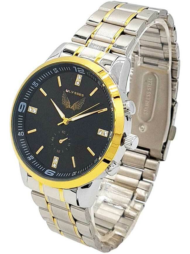 Ceas bărbătesc bicolor cu ecran negru Ulysses WM010BKSG