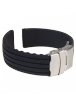 Curea de ceas din silicon cu deployant, Negru, 22mm CC10SIL