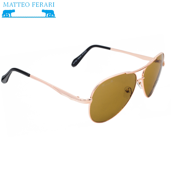 Ochelari de soare stil Aviator, Bărbătești, Matteo Ferari, Maro, UV400, MFJH-050BR