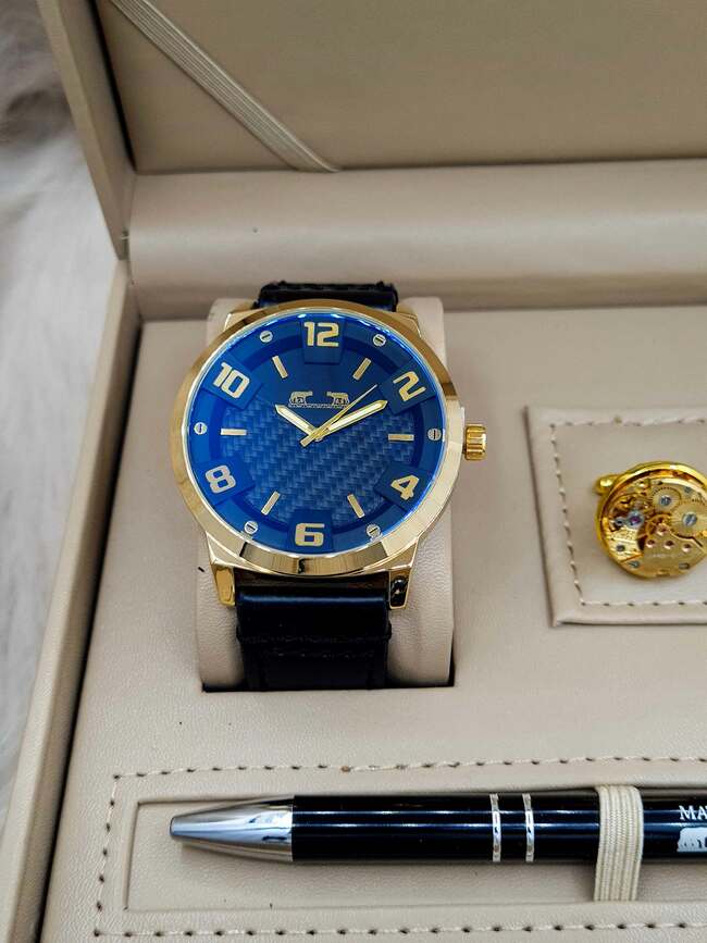 Set bărbătesc Cadou Matteo Ferari, Ceas, Butoni si pix metalic MF030B110G