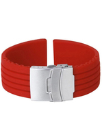 Curea de ceas din silicon cu deployant, Roșu, 20mm CC10SIL