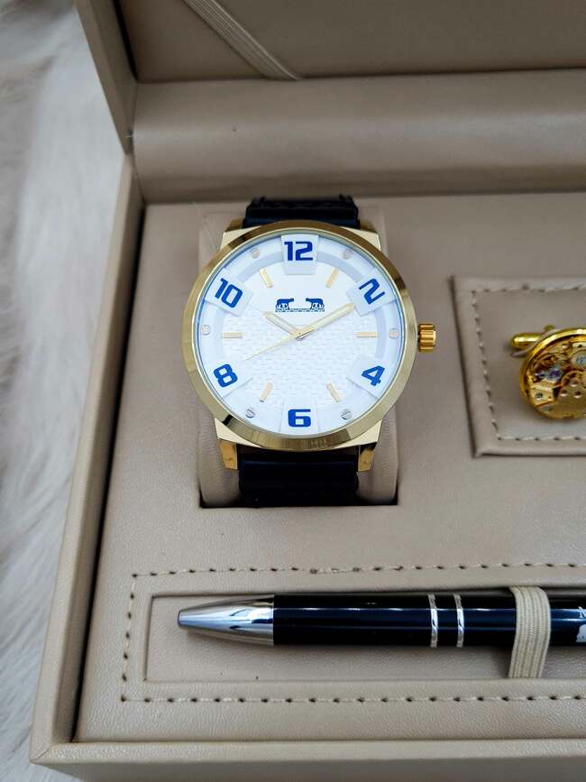 Set bărbătesc Cadou Matteo Ferari, Ceas, Butoni si pix metalic MF032B110G