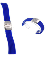 Curea de ceas din silicon cu deployant, Albastru, 20mm CC10SIL