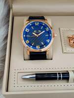 Set bărbătesc Cadou Matteo Ferari, Ceas, Butoni si pix metalic MF035B110G