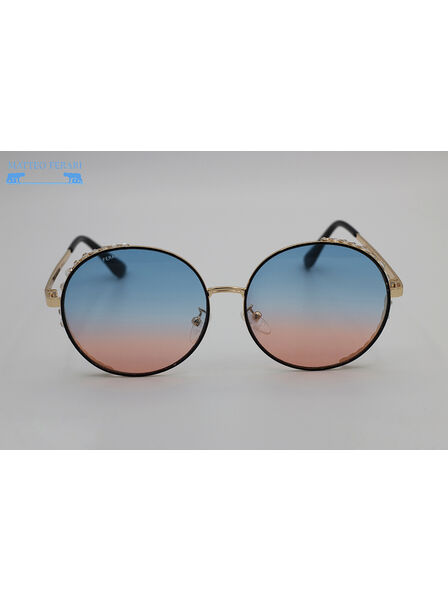 Ochelari de soare Matteo Feari Aurii cu lentile Albastre Gradient MFJH-079PK