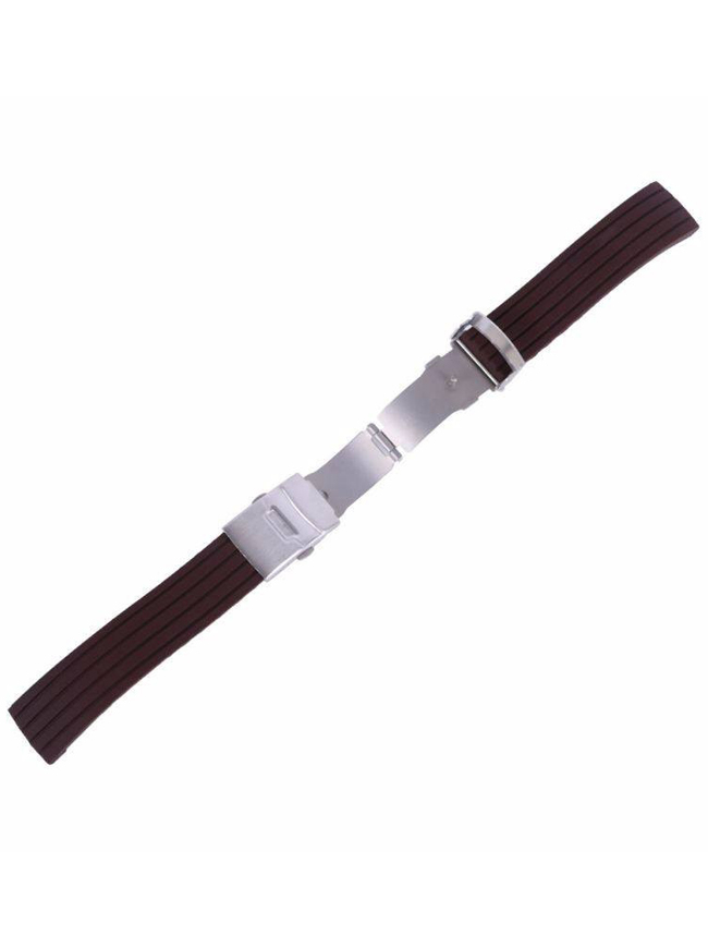 Curea de ceas din silicon cu deployant, Maro, 22mm CC10SIL