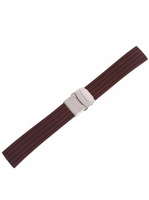 Curea de ceas din silicon cu deployant, Maro, 24mm CC10SIL